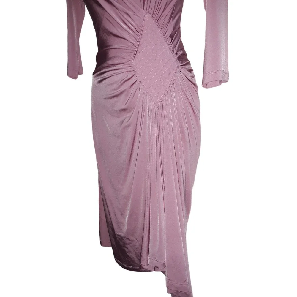 NWT Roberto Cavalli Sz 44 Just Cavalli ABITO Fitted Wrap Dress Rose Pink - Picture 3 of 10